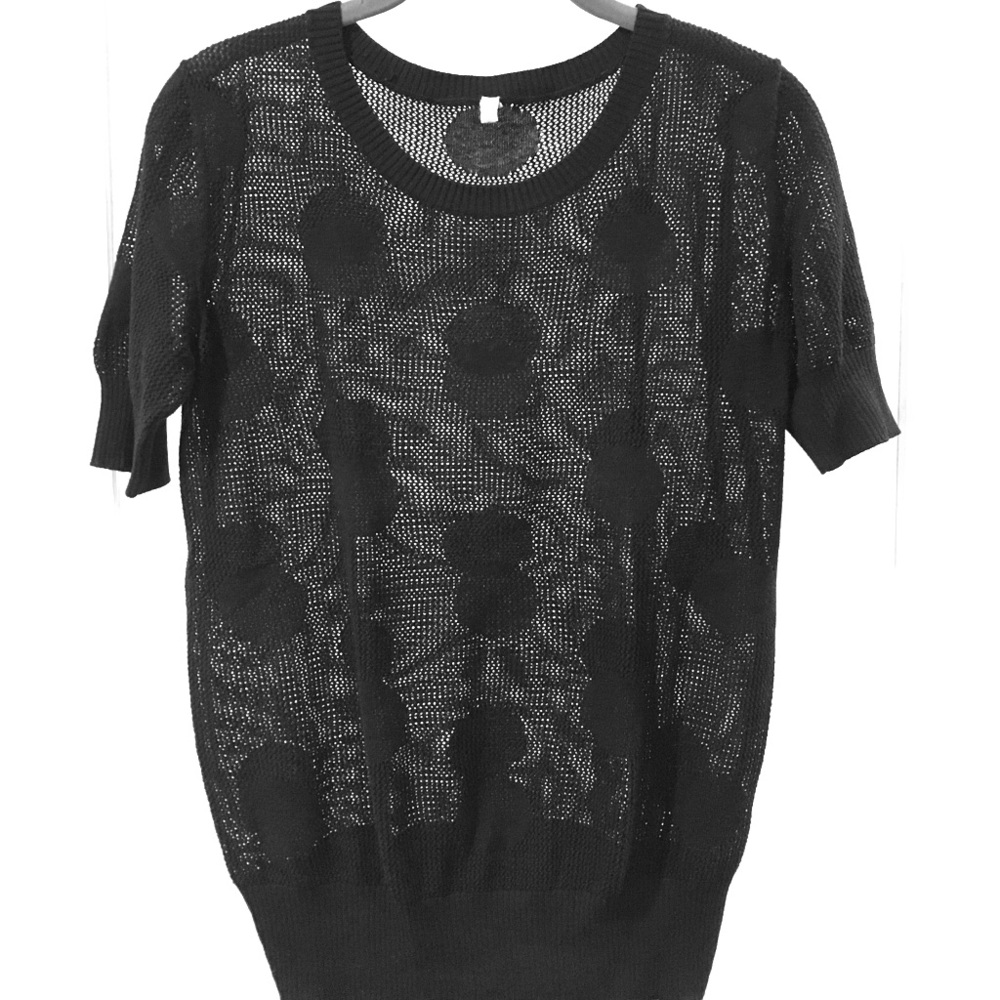 Sheer short sleeve sweater
